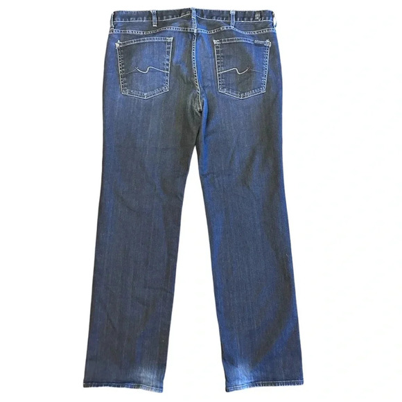 7 For All Mankind Austyn Dark Wash Straight Leg Relaxed Denim Jeans 40 x 34 - Picture 5 of 11